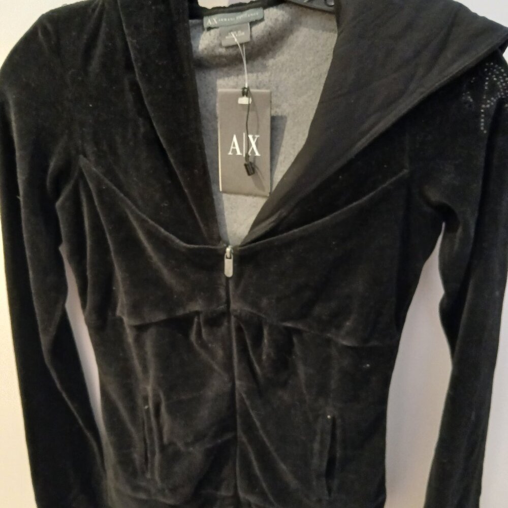 Armani Exchange Velour Zip Hoodie